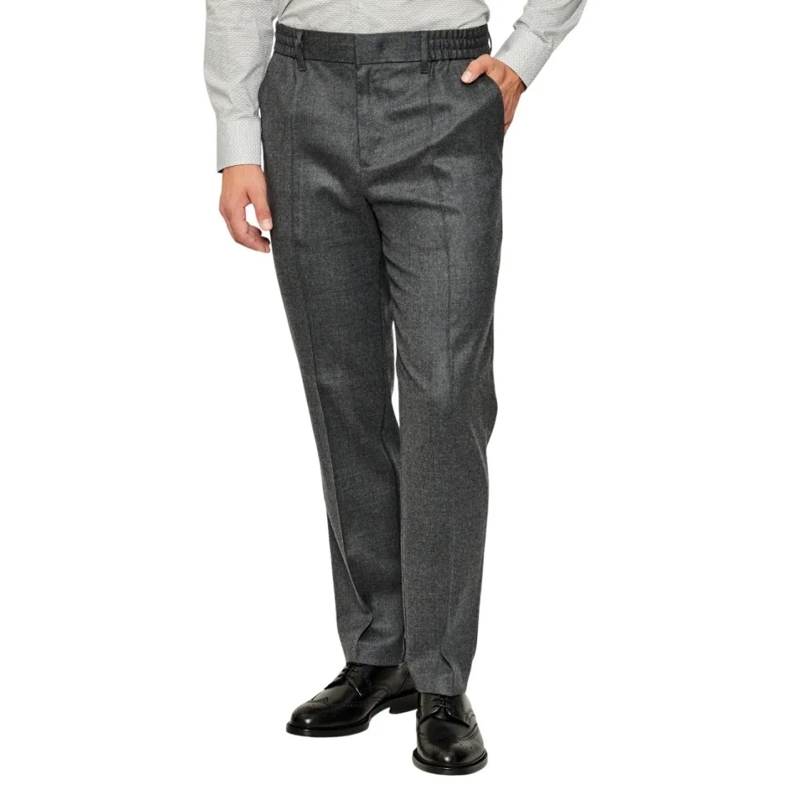 Emporio Armani Anzugshose Medium Grey Tailored Trousers With Elastic Waist Grey
