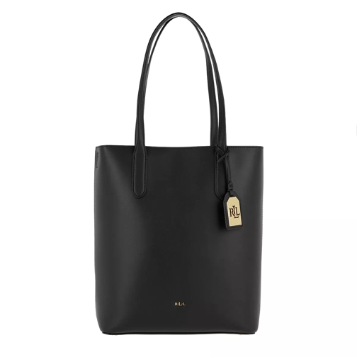 Lauren Ralph Lauren Super Smooth Leather Alexis Tote Medium Black/Crimson Shopping Bag