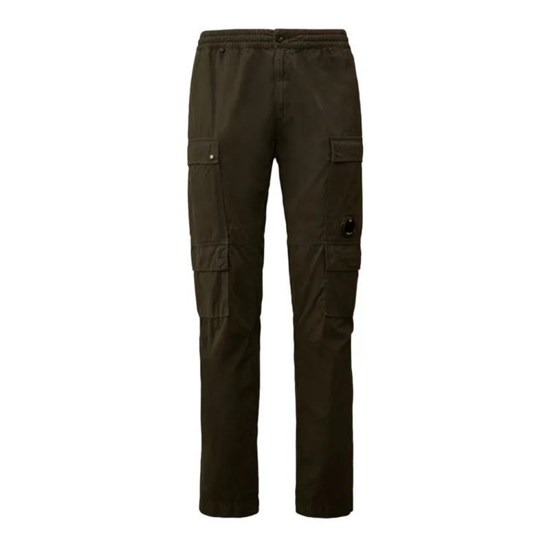 CP Company Anzugshose Straight-Leg Black Cargo Pants With Adjustable Wai Black