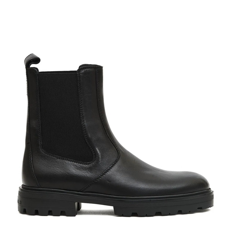 Hogan Bottes Black Leather Chelsea Boots Black