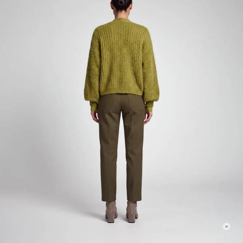 Marc Aurel Strickjacke- grobes Zopfmuster- V-Ausschnitt- grün | Blazer