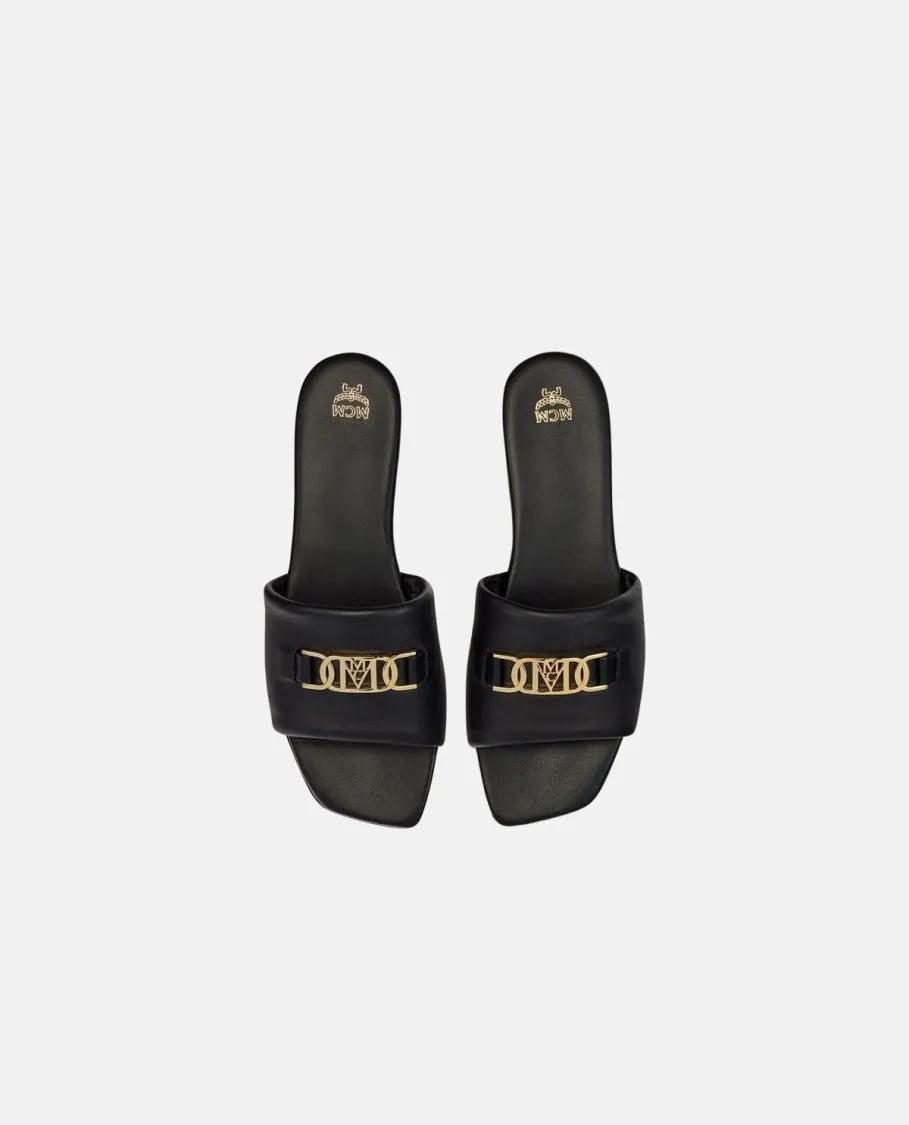 Thumbnail - MCM Sandalen - Mcm Leather Flat Sandals - Gr. 39 (EU) - in Schwarz - für Damen