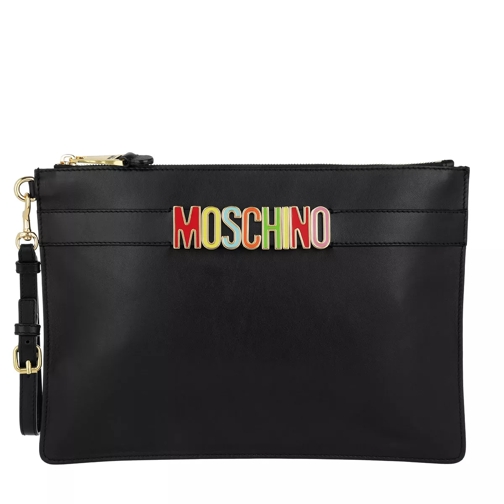 Moschino Colorful Logo Clutch Black Clutch