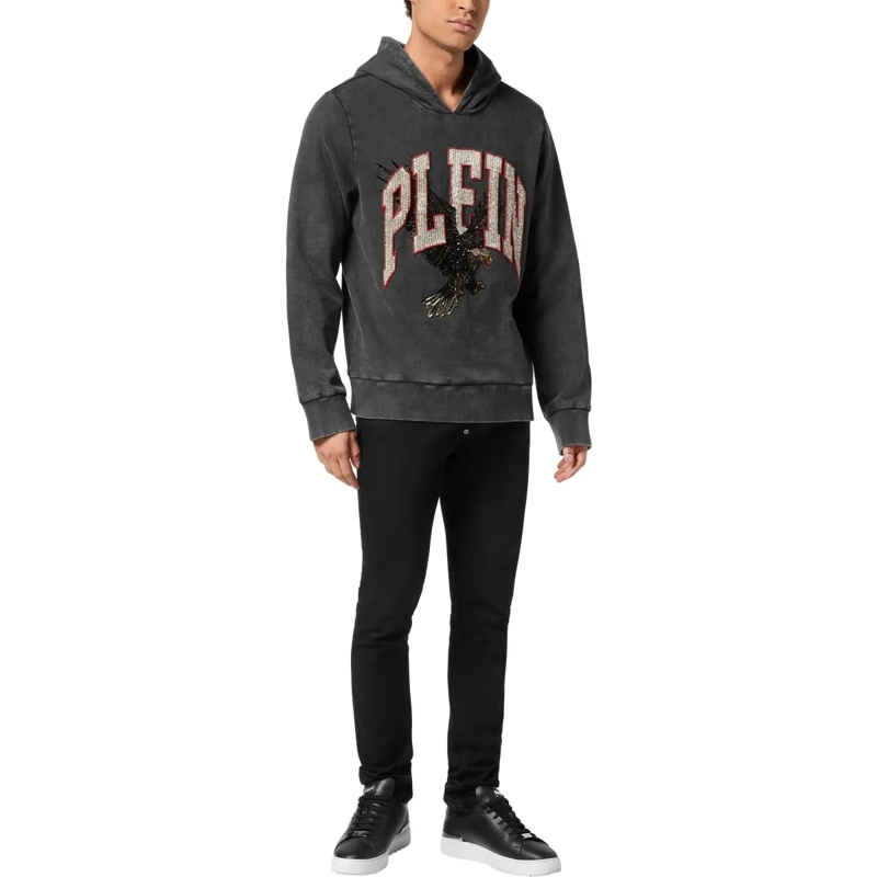 Philipp Plein Top Kapuzen-Sweatshirt Eagle schwarz(Image 4)