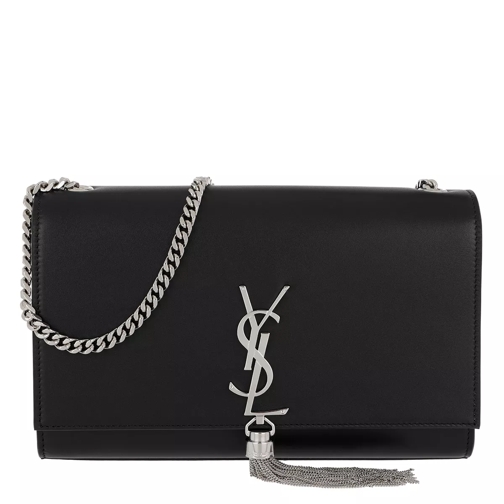 Saint Laurent YSL Monogramme Medium Chain Bag Silver Black Crossbody Bag