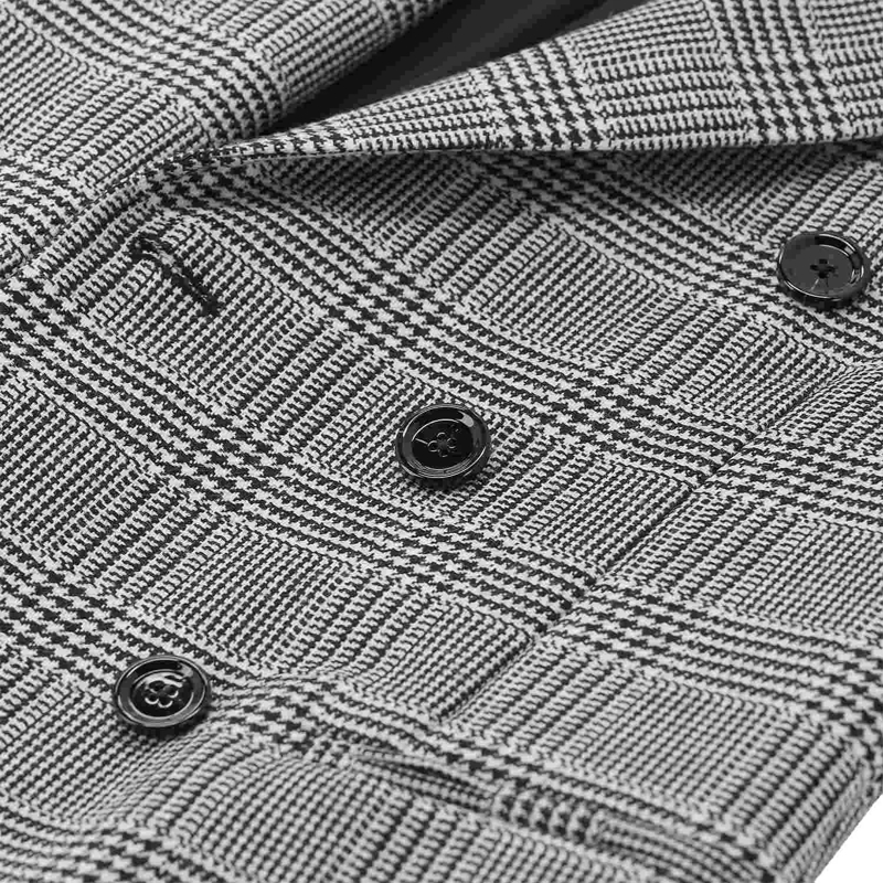 Lardini Overgangsmantel Karierter Blazer aus Wolle schwarz(Image 3)