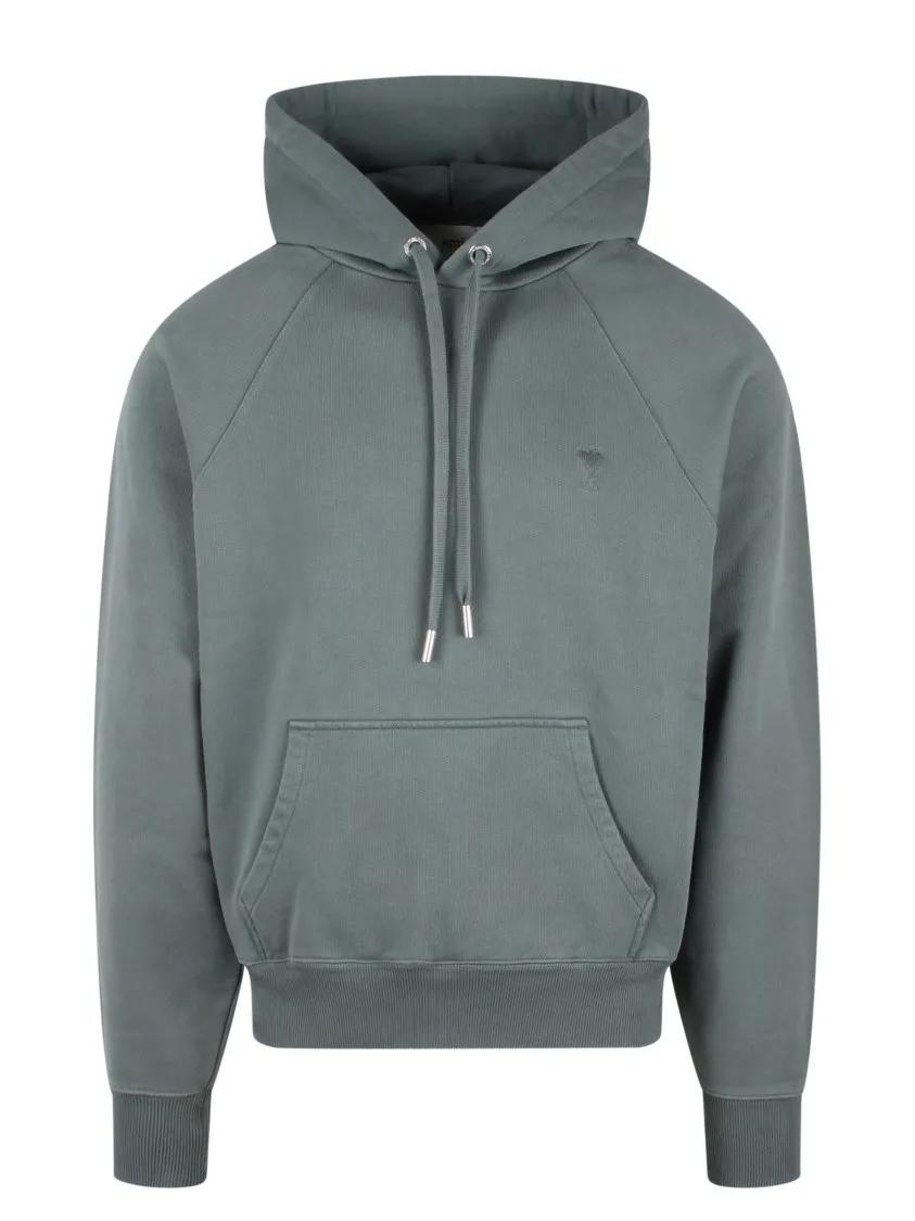 AMI Paris - Green Cotton Hoodie - Größe XL - grün