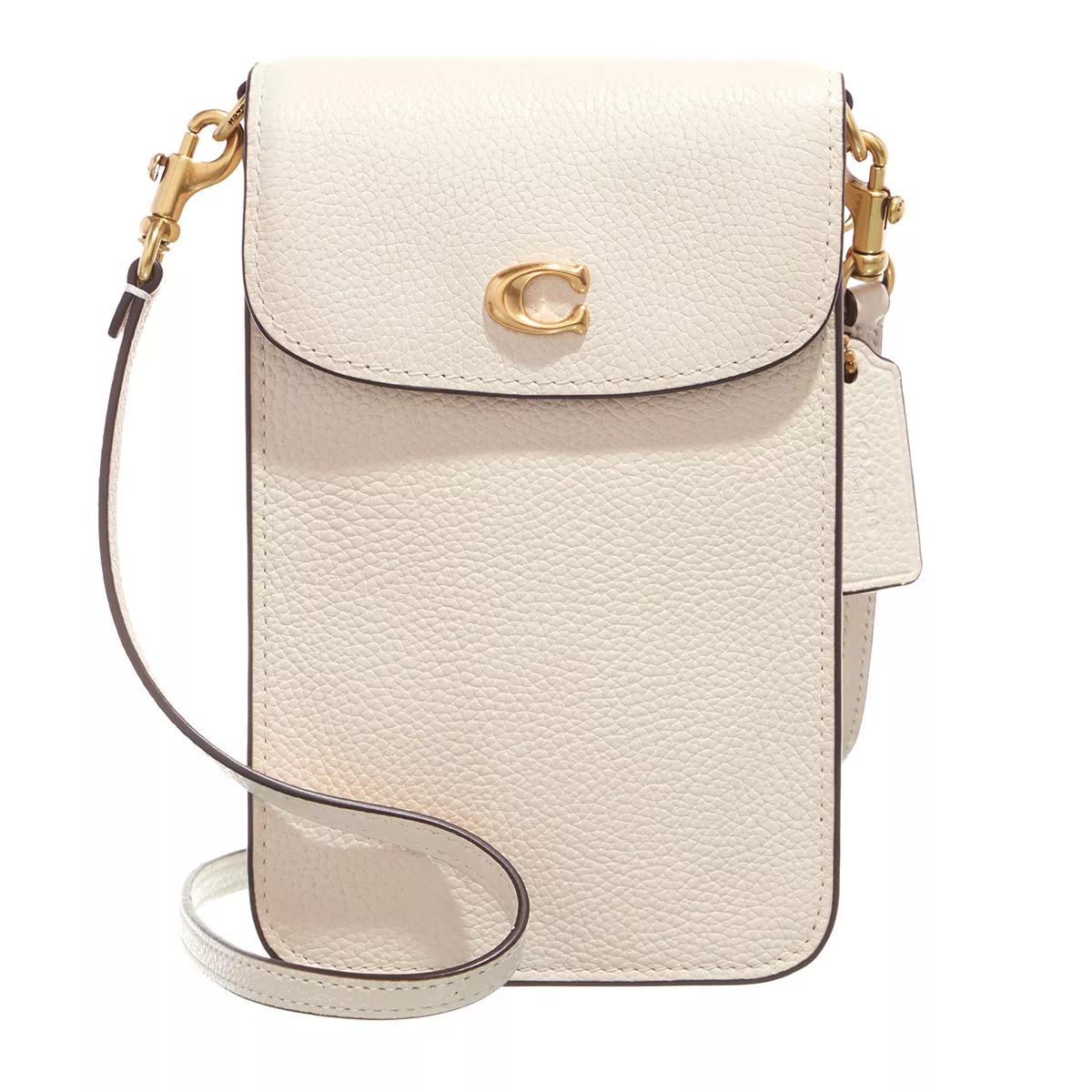 Coach Polished Pebble Leather C Phone Crossbody Chalk Crossbody Bag