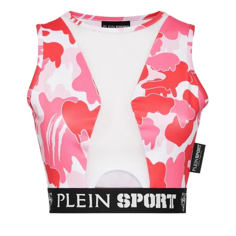 Plein Sport Top Sport Top Camouflage fuschsia