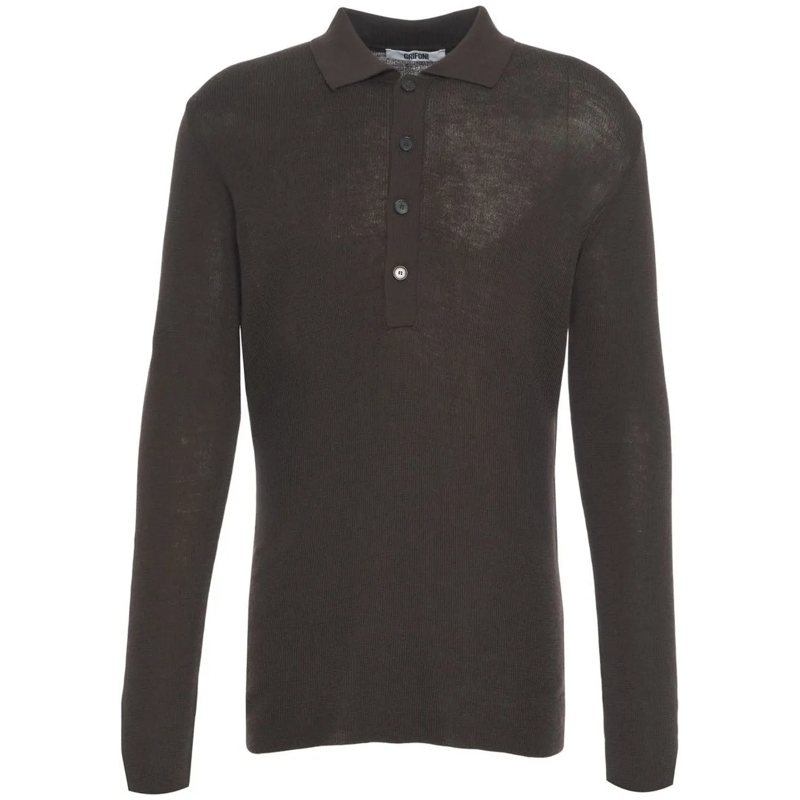 Grifoni  Sweater with polo collar braun