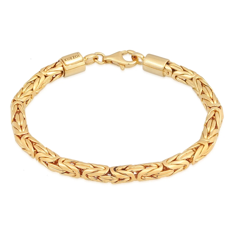 Kuzzoi Armband Armband Herren K�nigskette Rund 925 Silber gold