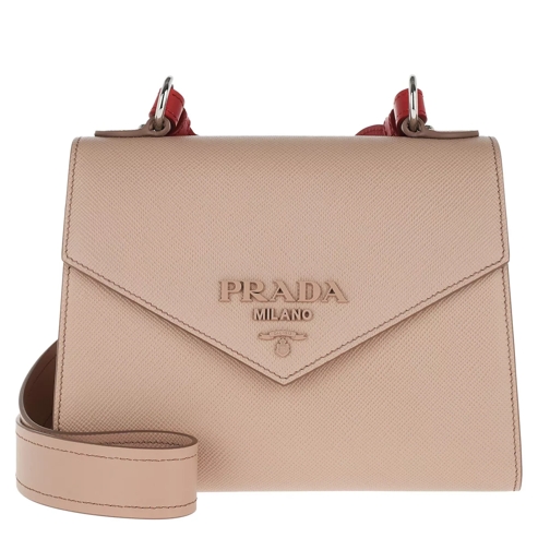 Prada Prada Monochrome Saffiano Leather Bag Powder Pink / Fiery Red Crossbody Bag