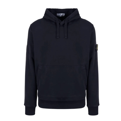 Stone Island Hoodie Blue Badge Logo Classic Hoodie Blue