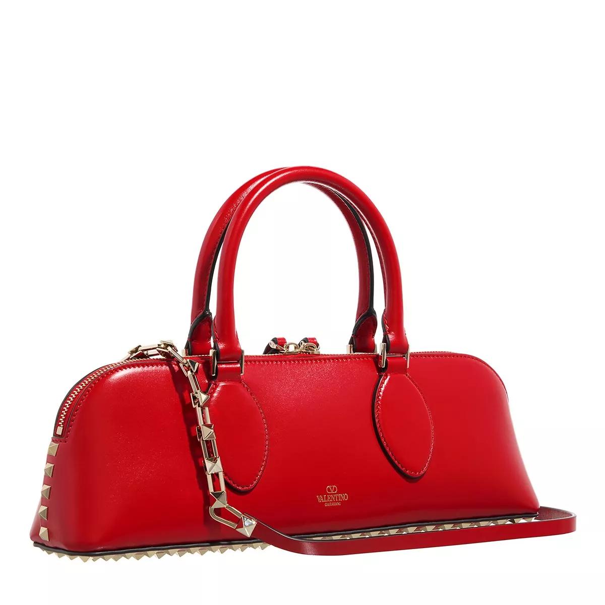 Valentino Garavani Bowlingtas Shoulder Bag in rood