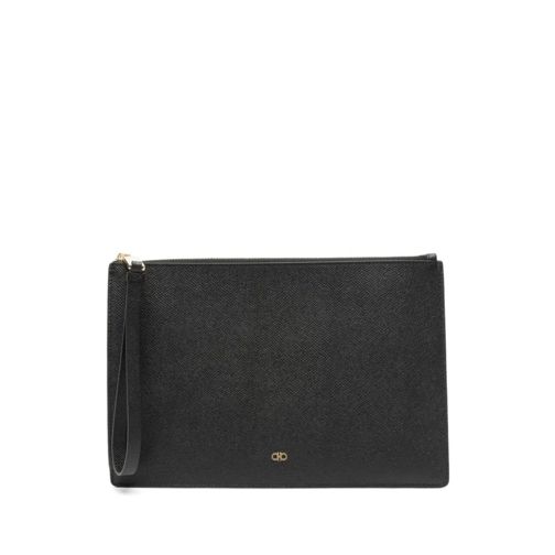 Salvatore Ferragamo Black Gancini Clutch Bag Black Crossbodytas