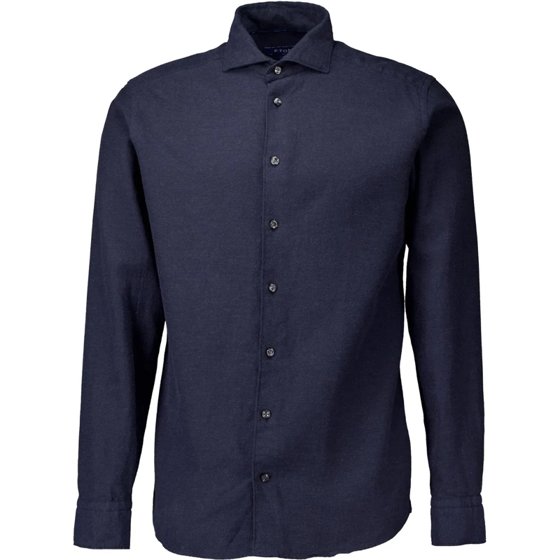 Eton  Eton Flannel Shirt Lange Mouw Overhemden Donkerbla blau