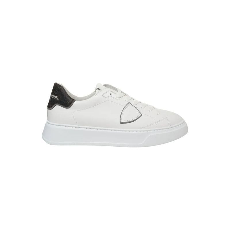 Philippe Model Lage-top sneaker White Leather Sneakers With Contrasting Heel Detai White