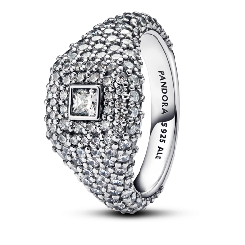 Pandora Ring Pavé-Quadrat Cocktailring Sterling silver