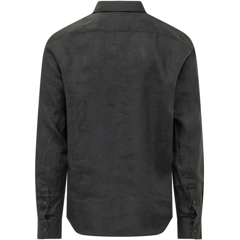 Palm Angels Legeres Oberteil Camicia Regular con Logo Ricamato dunkelgrau(Image 2)
