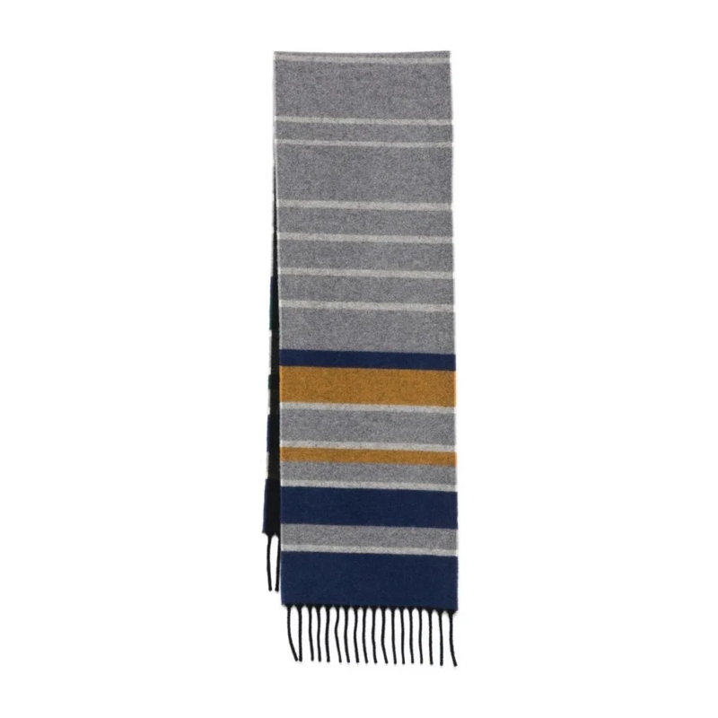 Paul Smith Écharpe légère Long Grey Meridiana Scarf With Colour-Block Design Multicolor