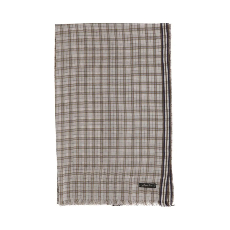 Faliero Sarti Écharpe légère Silk Plaid Scarf Brown
