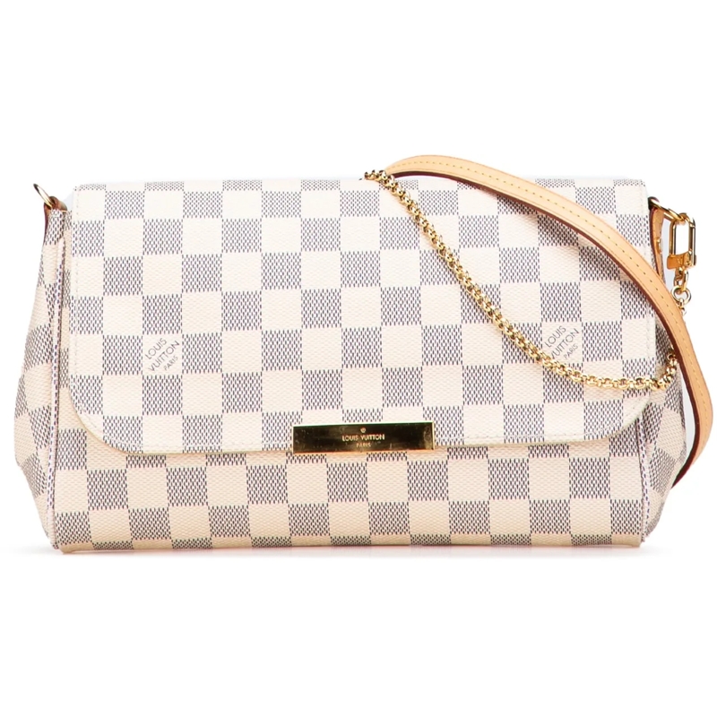 Louis Vuitton Schultertasche Damier Azur Favorite MM weiß