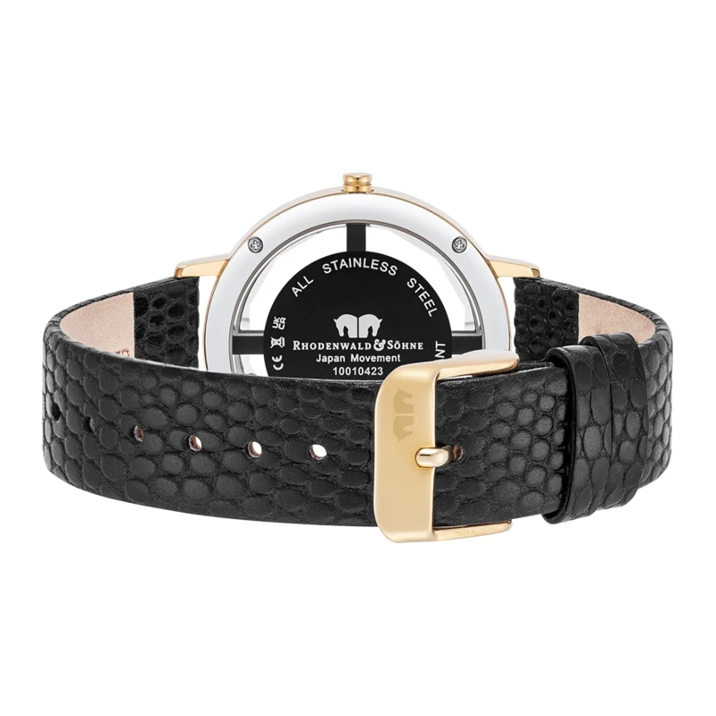 Rhodenwald & Söhne Automatikuhr Damen Armbanduhr Lucrezia Echtleder gold(Image 4)