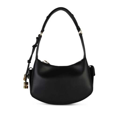 GANNI Schultertasche Swing' Black Recycled Leather Bag Black