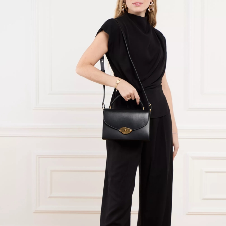 Mulberry Lana Top Handle Black Crossbody Bag