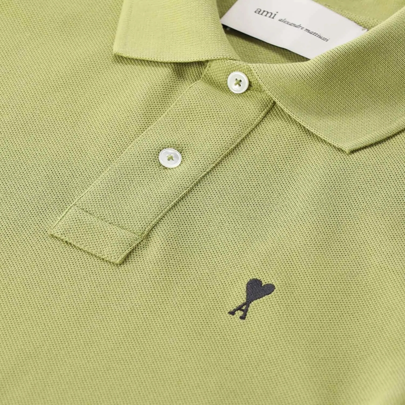 AMI Paris Polohemd Poloshirt mit Logo weiß(Image 8)