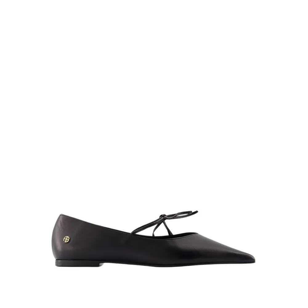 Anine Bing Loafers & Ballerinas - Nikki Ballerinas - Leather - Black - Gr. 37 (EU) - in Schwarz - für Damen