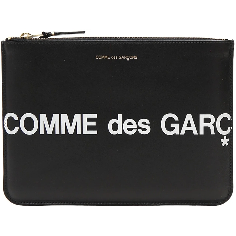 Comme des Garcons Clutch pochette con maxi logo schwarz
