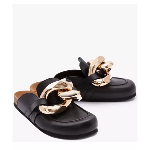 J.W.Anderson JW ANDERSON Schwarze Ledermules mit goldfarbener S mehrfarbig Slip-ins