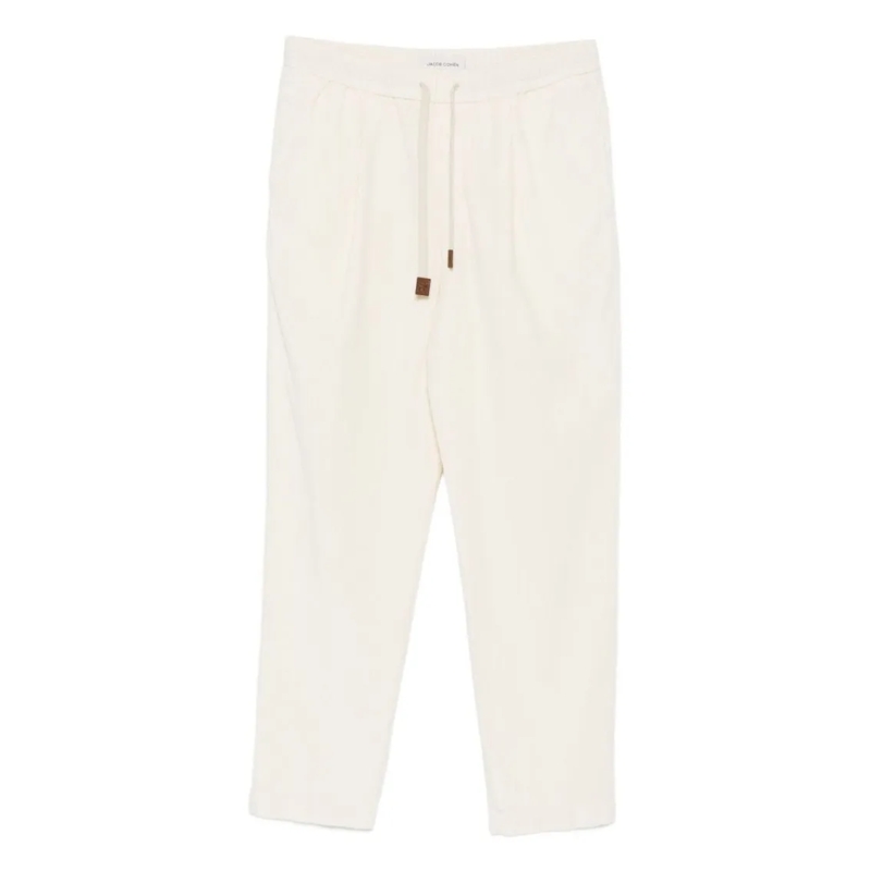 Jacob Cohen Pantalon de costume Carrot Fit Chino Trousers In White Cotton-Cashmere White