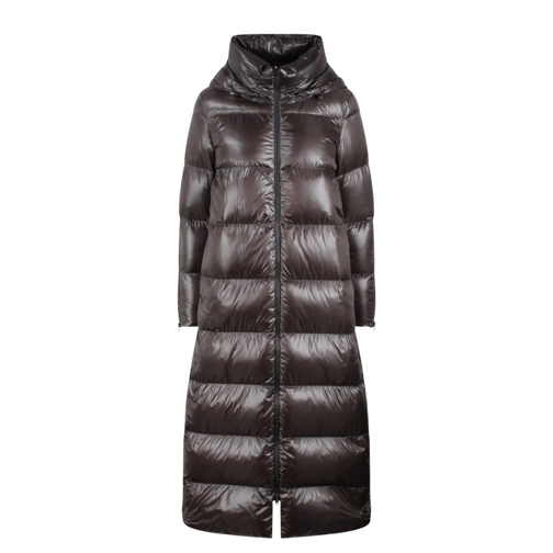 Herno Übergangsjacke Nylon Long Down Jacket Brown