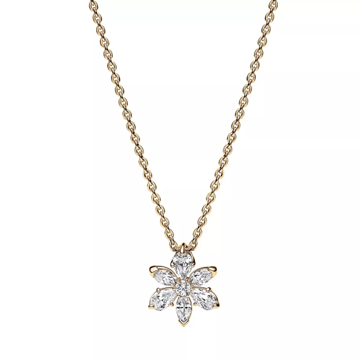 Pandora 14k Gold-plated neklace withcubic zirconia Clear Mellanlångt halsband