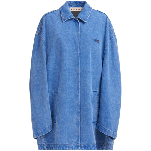 Marni Blue Logo-Applique Denim Jacket Blue Jeansjassen