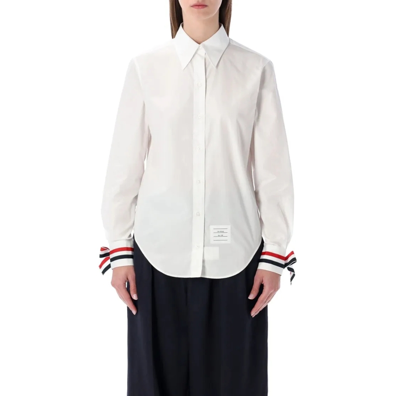 Thom Browne Overhemd Easy-Fit Point Collar Shirt White