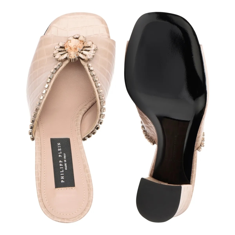 Philipp Plein Pumps Mid-Heel Platform Sandals Broche Cocco beige(Image 4)