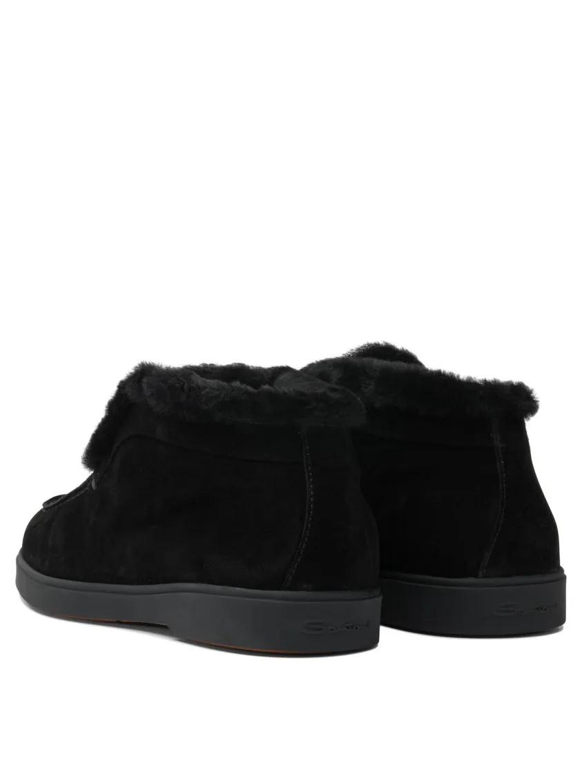Thumbnail - Santoni Stiefel - "Desert" Ankle Boots With Fur - Gr. 38 (EU) - in Schwarz - für Damen