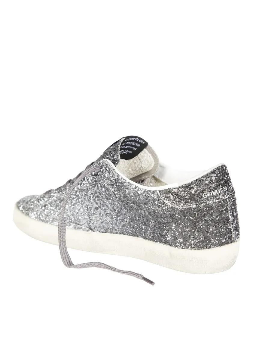Golden Goose Low-Top Sneakers Superstar Classic With List Glitter Sneaker in zilver