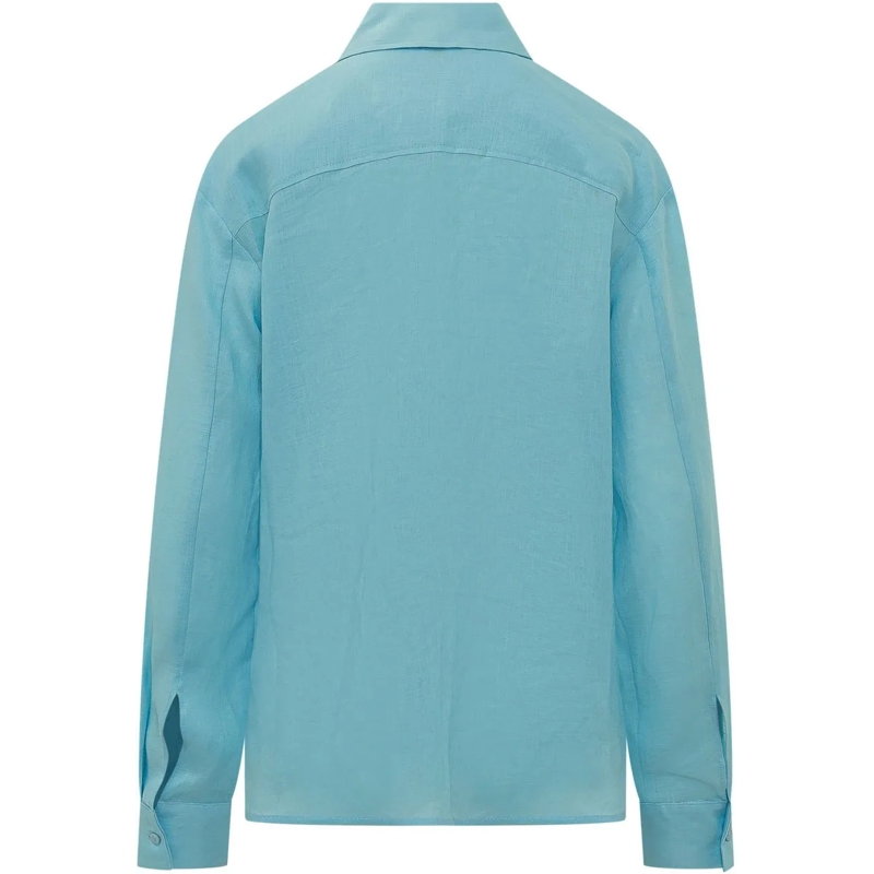 SUNDEK Bluse Camicia con Colletto e Tasca Applicata hellblau(Image 2)