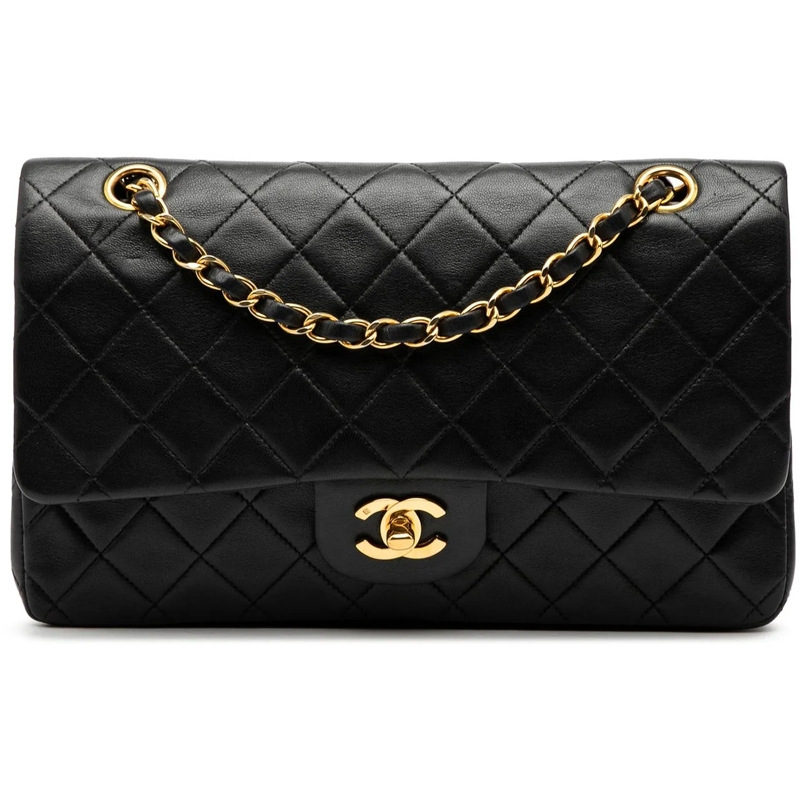 Chanel Schultertasche Medium Classic Lambskin Double Flap schwarz