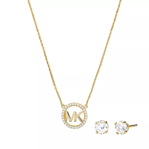 Michael Kors 14k Gold-Plated Sterling Silver Necklace Box Set Gold Kurze Halskette