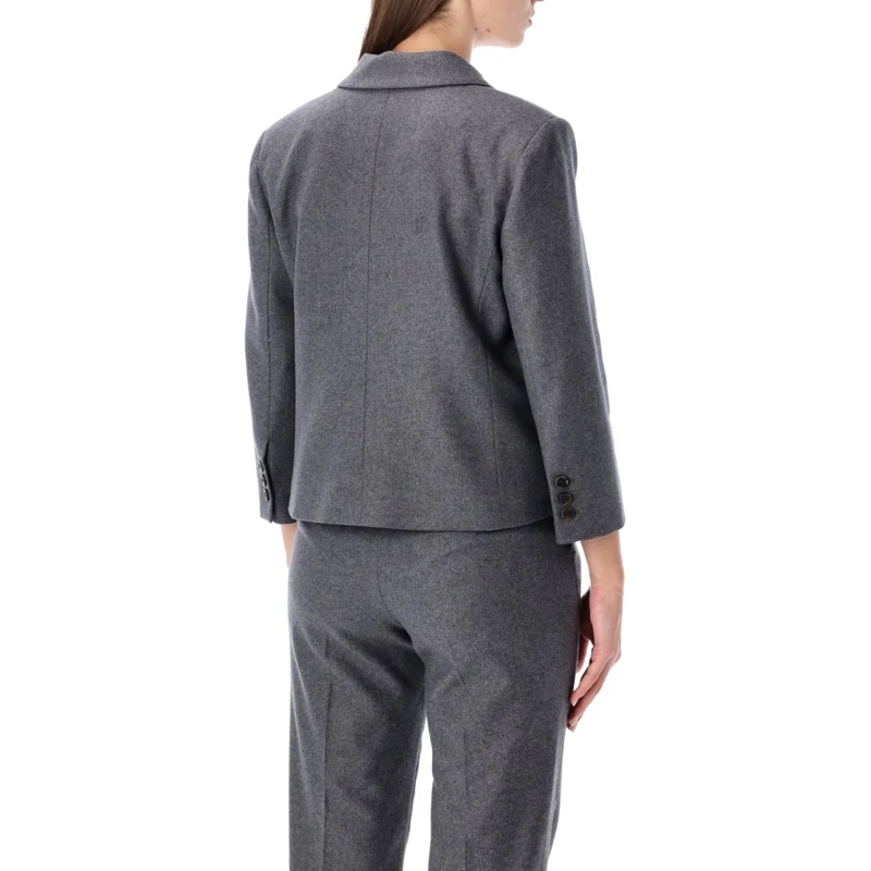 THE GARMENT Blazer Mitch Fitted Jacket In Grey Melange Wool Grey