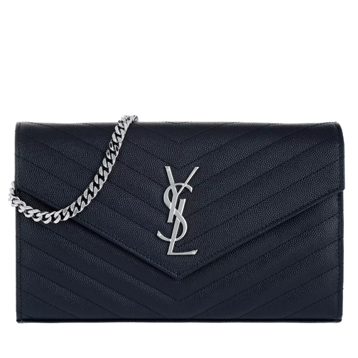 Saint Laurent YSL Chain Wallet Monogramme Envelope Medium Blue Crossbody Bag