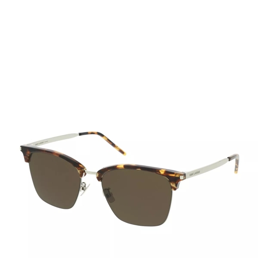 Saint Laurent SL 340-004 55 Sunglasses Havana-Silver-Brown Sunglasses