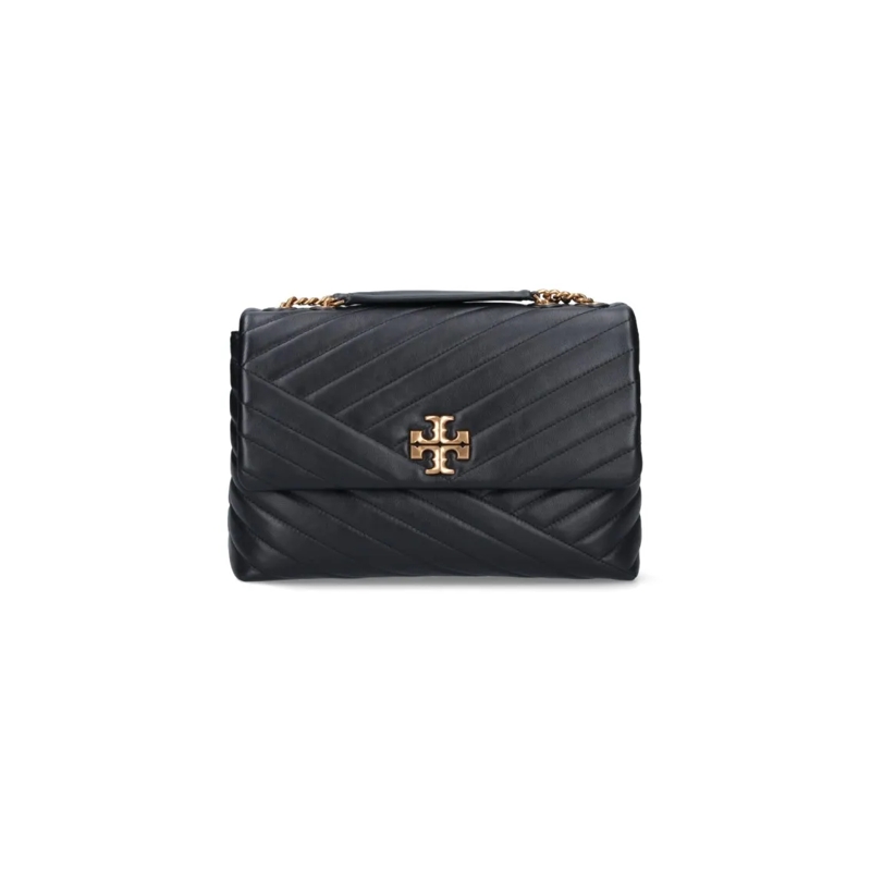 Tory Burch Sac à bandoulière Chevron Matelassé Black Sheepskin Shoulder Bag Black