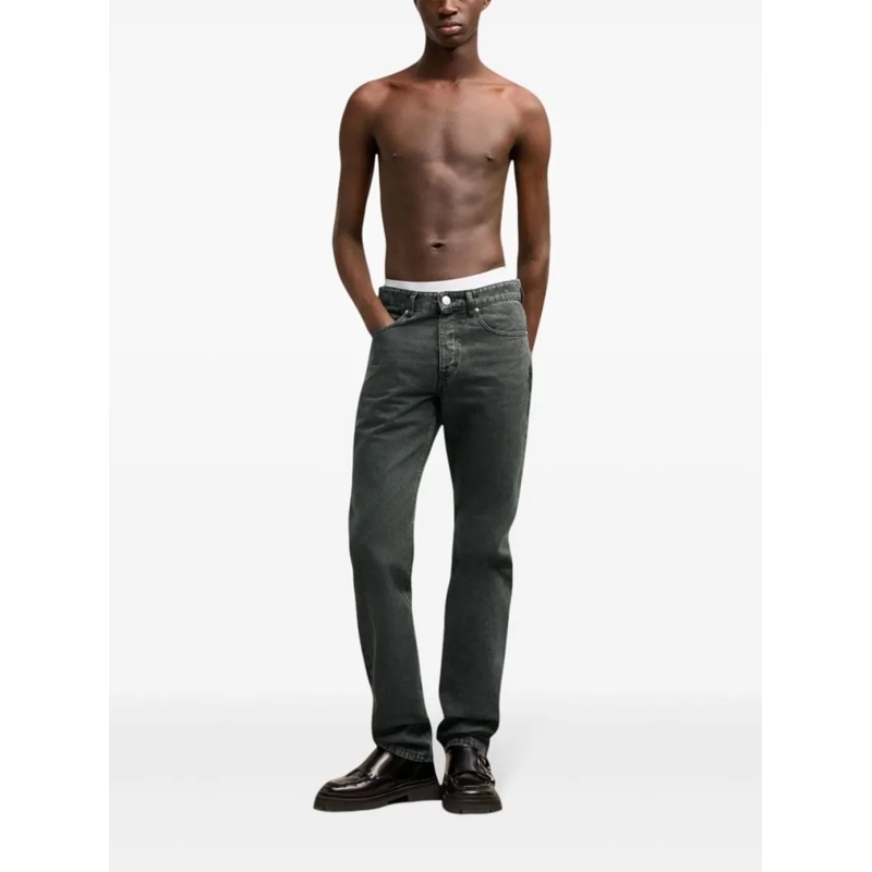 AMI Paris Jeans Black Classic Fit Jeans Black(Image 7)