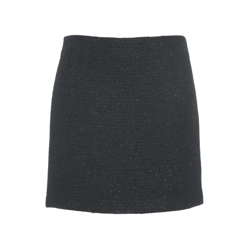 Gender Minijupe Mini Skirt With Glitter Finish And Clean Silhouett Black